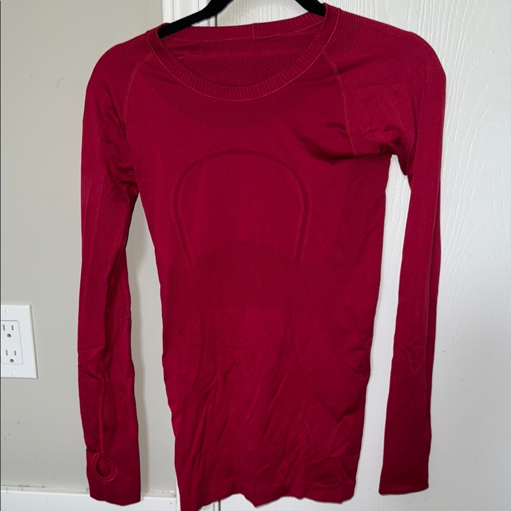 Lululemon Athletica Red Fitted Long Sleeve